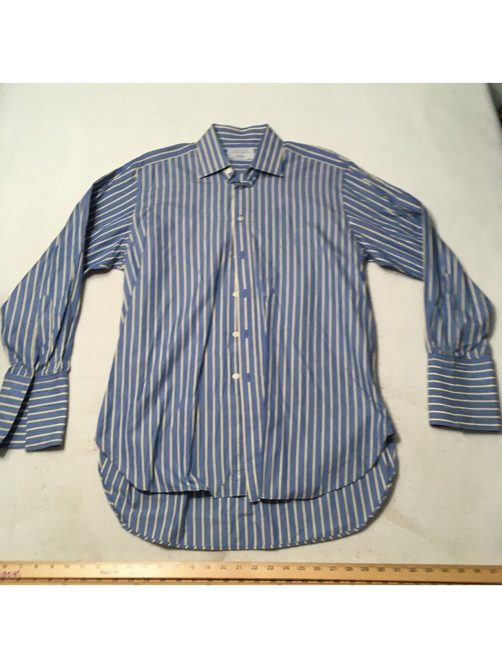 Charles Tyrwhitt Dress Shirt Men 16/33 STRIPED BLUE Jermyn Street